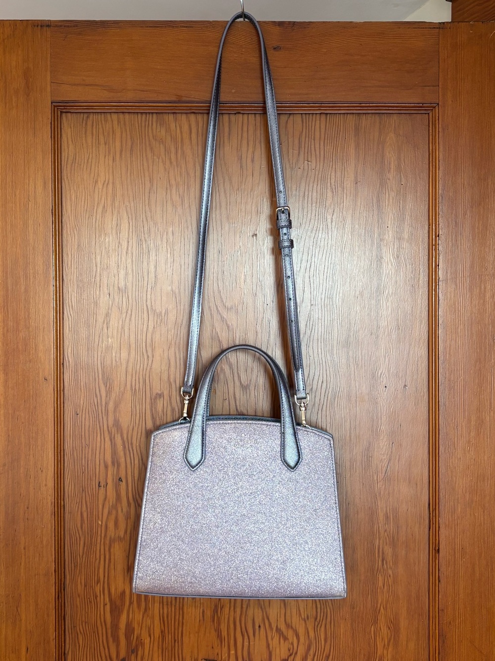 Women's Glitter Crossbody Tote Bag in Purple - Unbranded